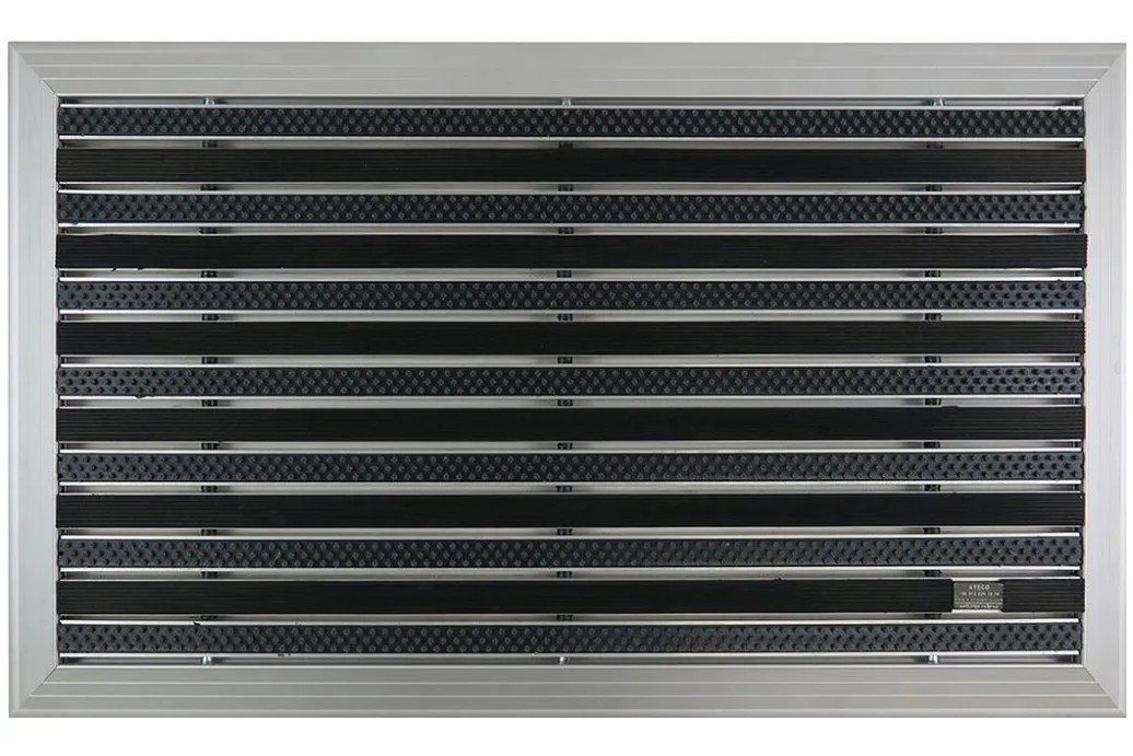 ARTLINES 20 mm Kauçuk + Yuvarlak Fırça Yüzeyli Alüminyum Paspas