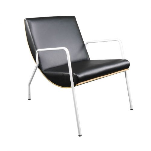Palm Waiting Chair Black Leather